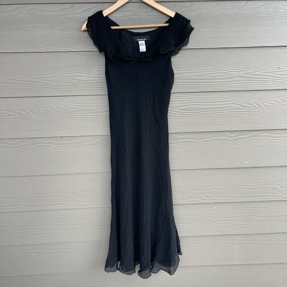 Jones New York black 100% silk black maxi dress - Picture 1 of 7
